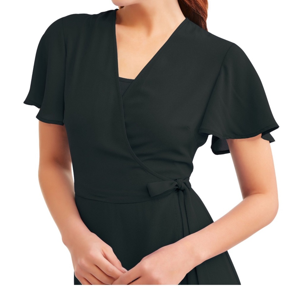 Black women’s wrap dress nwt semi sheer - Picture 3 of 4